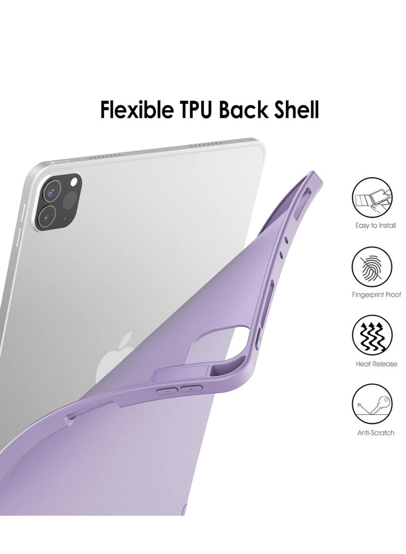 Case for iPad Pro 11 inch, 2022/2021/2020, Pencil Compatible, Auto Wake/Sleep Case (Light purple colour), TPU & PC - Image 3