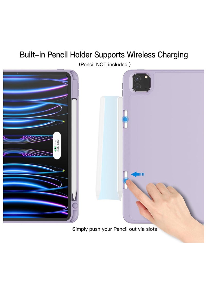 Case for iPad Pro 11 inch, 2022/2021/2020, Pencil Compatible, Auto Wake/Sleep Case (Light purple colour), TPU & PC - Image 5