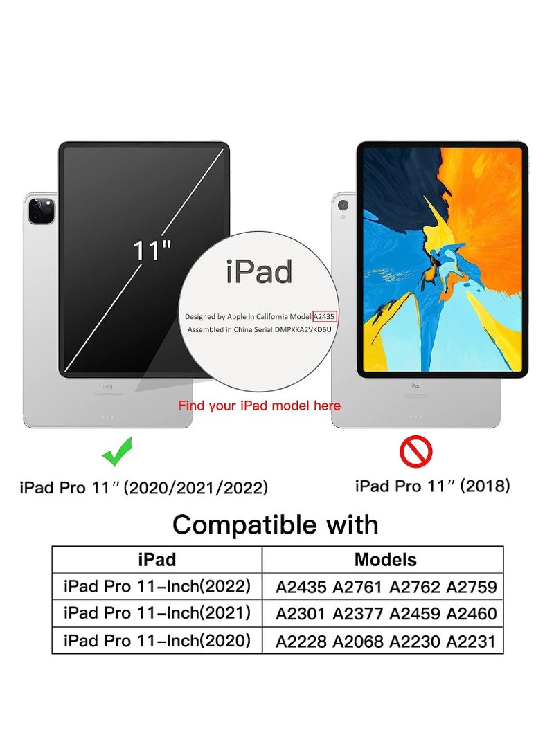 Case for iPad Pro 11 inch, 2022/2021/2020, Pencil Compatible, Auto Wake/Sleep Case (Light purple colour), TPU & PC - Image 2