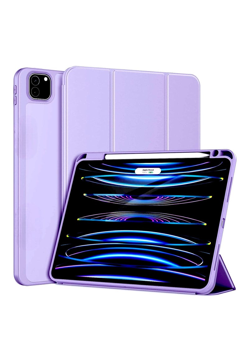 Case for iPad Pro 11 inch, 2022/2021/2020, Pencil Compatible, Auto Wake/Sleep Case (Light purple colour), TPU & PC - Image 1