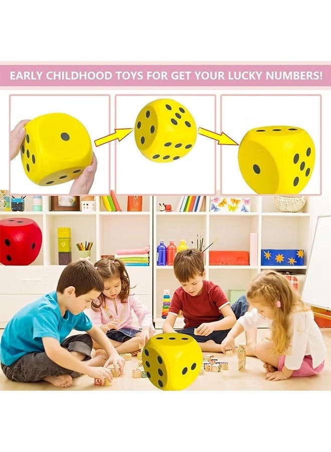 Foam Dice 8cm Fun Game Props PU Toy Elastic Decorative Cube Lightweight Dice Block Party Dice Math Educational Toy for Family Entertainment Outdoor Camping Picnic - Image 4
