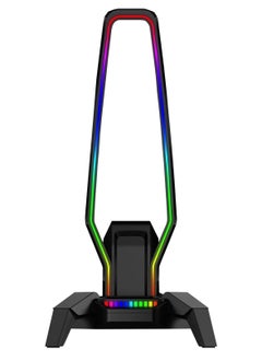 مارفو حامل سماعة الرأس Marvo HZ-10 RGB مع 3 منافذ USB 2.0 ومنفذ صوت - إضاءة RGB مع زر تحكم في الإضاءة بطول كابل 1.0 متر | بلاك  - Image 5