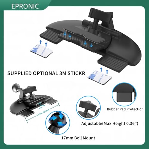 Epronic Replacement Cd Slot Mount for Garmin GPS Navi, Carplay Screen, Phone Holder Standard 17mm Ball Adapter CD Mount for 4"-11 inch Car GPS Holder - Image 3