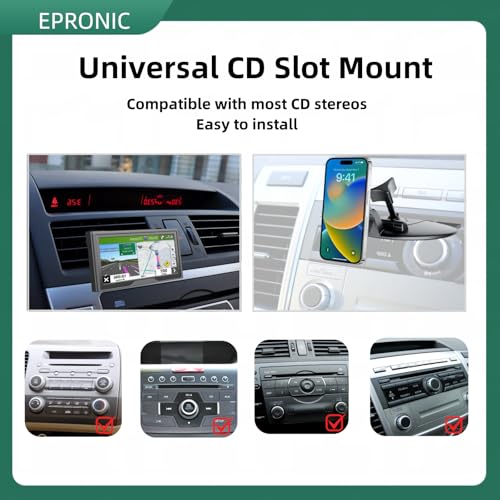 Epronic Replacement Cd Slot Mount for Garmin GPS Navi, Carplay Screen, Phone Holder Standard 17mm Ball Adapter CD Mount for 4"-11 inch Car GPS Holder - Image 4