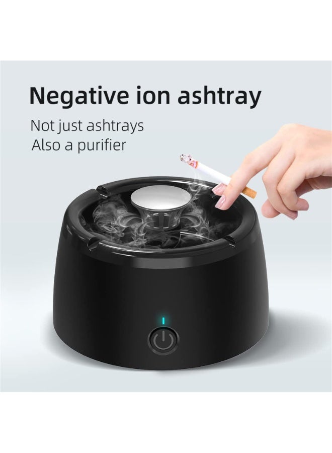 JZS Smokeless Ashtray, 2 in 1 Multifunctional Air Purifier Ashtray, Smart Filter Ashtray with Aromatherapy Tablets, Negative Ion Air Fresher Suitable with USB Charging for Office and Car (Black) - Image 3