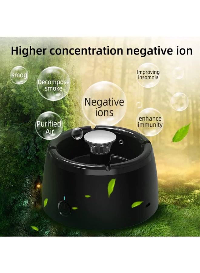 JZS Smokeless Ashtray, 2 in 1 Multifunctional Air Purifier Ashtray, Smart Filter Ashtray with Aromatherapy Tablets, Negative Ion Air Fresher Suitable with USB Charging for Office and Car (Black) - Image 5