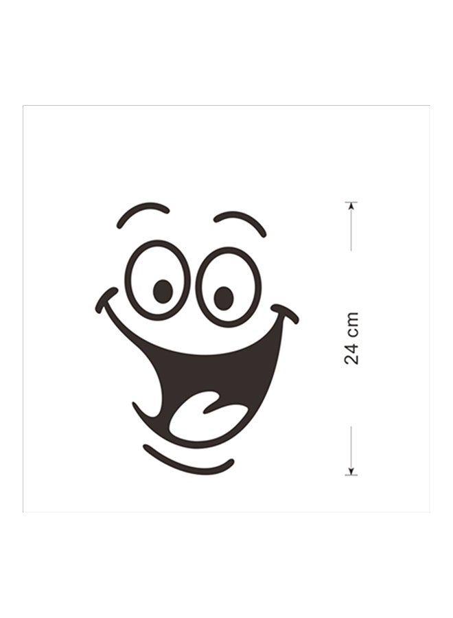 Black Smiley Face Wall Sticker for Bathroom Decor - Image 2