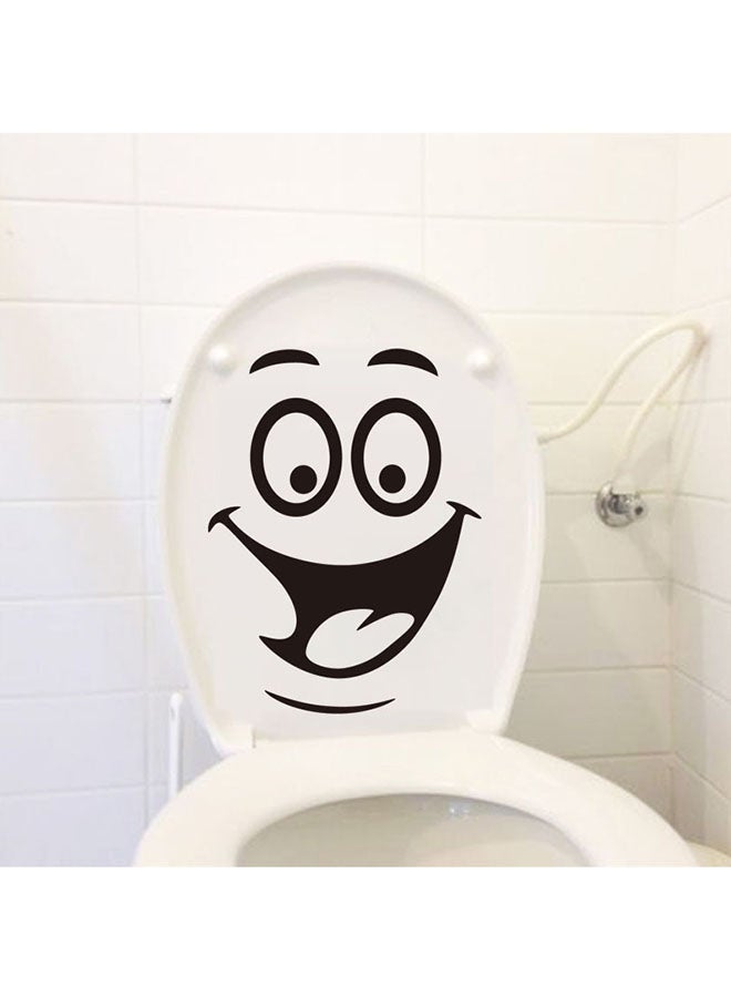 Black Smiley Face Wall Sticker for Bathroom Decor - Image 1