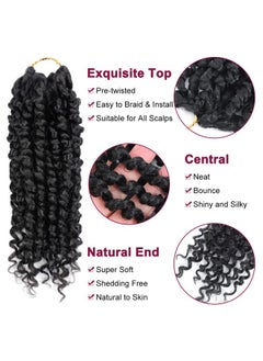 NAYOO Passion Twist Hair - 8 Packs 8 Inch Passion Twist Crochet Hair For Women, Crochet Pretwisted Curly Hair Passion Twists Synthetic Braiding Hair Extensions(8 Inch 8 Packs, 1B)  - Image 3