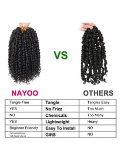NAYOO Passion Twist Hair - 8 Packs 8 Inch Passion Twist Crochet Hair For Women, Crochet Pretwisted Curly Hair Passion Twists Synthetic Braiding Hair Extensions(8 Inch 8 Packs, 1B)  - Image 5
