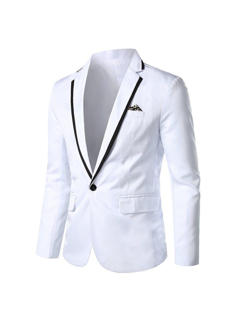 Generic - Modern Slim-Fit Blazer Mens Fashion Suit White - Image 1