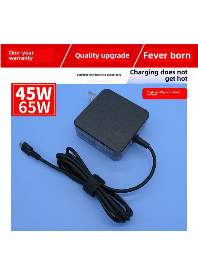 For Lenovo Dell HP Asus Notebook Type-C USB-c45W65W Power Adapter Charger-Color:British Standard Type-c 65w Requires An Additional 2 Yuan