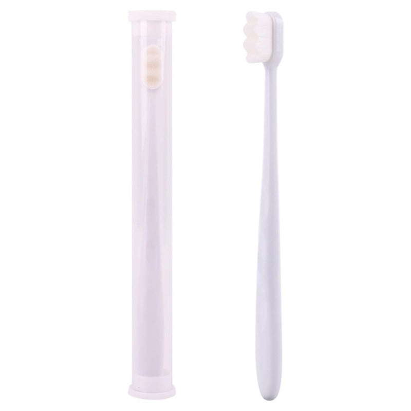 فرشاة أسنان يدوية بشعيرات ناعمة مجموعة من قطعتين محمولة قابلة لإعادة الاستخدام للبالغين للمنزل والسفر - Image 2