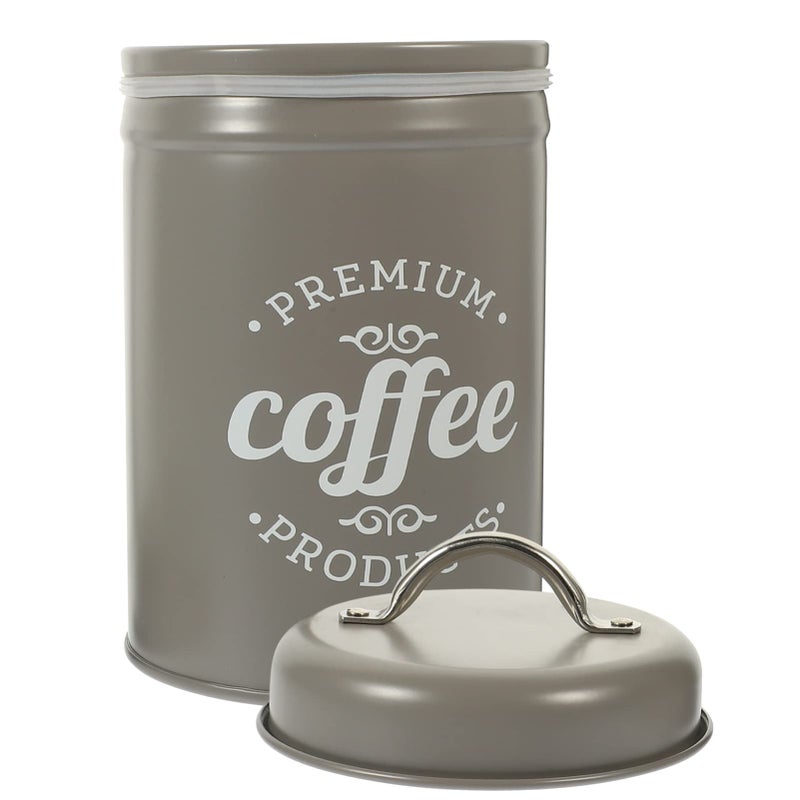 Vintage Grey Metal Airtight Coffee Tea Storage Container 1 2L Kitchen Canister - Image 2