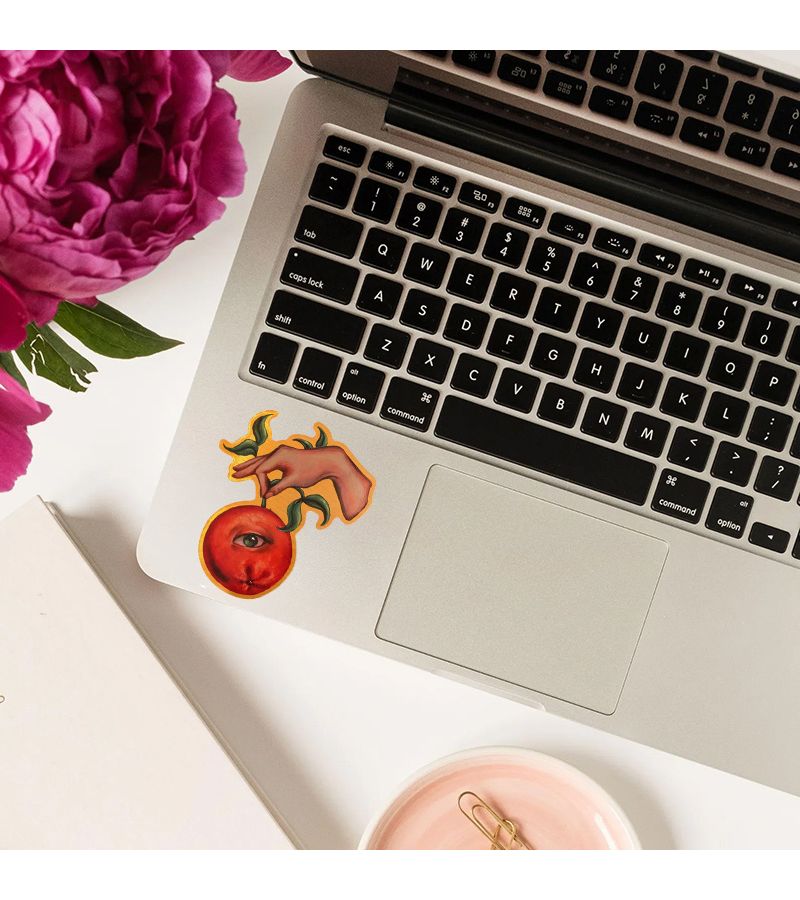 Orange Surreal Vinyl Laptop Sticker 1pc High Quality Multipurpose - Image 3