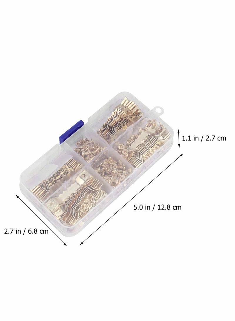 Excefore Sawtooth Picture Hangers With Screws, 100 Pcs Double Hole Sawtooth Hangers Photo Frame Sawtooth Hanging Hooks Kit Picture Hanging Hardware For Paintings Photos Art, Home Decoration Gold - Image 4