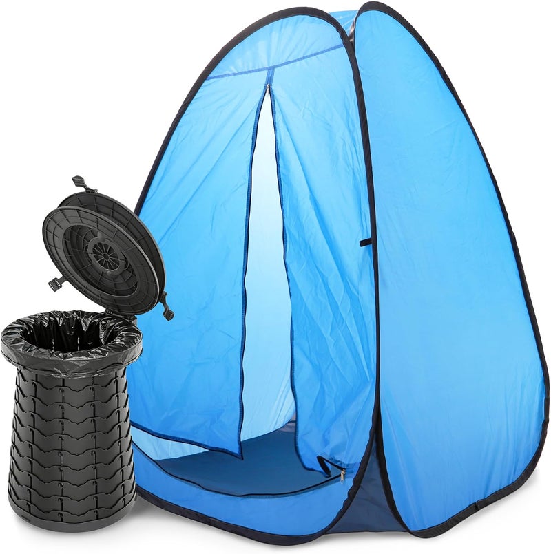 ALEVMOOM مرحاض محمول من ALEVMOOM XXL للتخييم، بقدرة تحمل 880 رطلاً، مرحاض خارجي قابل للتعديل بارتفاع 19.7 بوصة، مع 7 أكياس قمامة، مرحاض محمول للبالغين، مرحاض قابل للطي للحمل للتخييم - Image 2