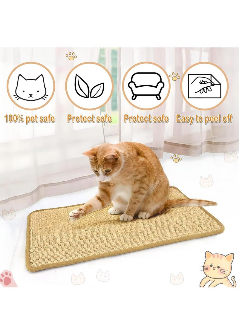 إيفرين لوح خدش القطط، مكون من قطعتين، مع إبزيم لاصق، مصنوع من السيسال الطبيعي، مما يساعد القط في برد أظافره، ملائم للأرائك والسجاد والجدران، بحجم 60 × 40 سم - Image 3