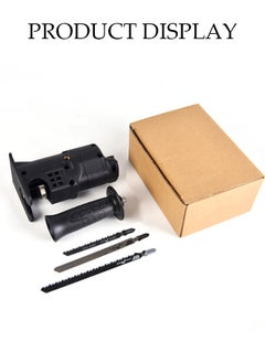 DUNISO Reciprocating Saw Adapter, Electric Drill To Reciprocating Saw Adapter With 3 Replaceable Saw Blades, Electric Drill Conversion Tool Electric Saw Converter For Wood, Metal, Plastic, Bone, Leather, Hand Drill To Electric Saw, Saber Saw To Reciprocating Saw Electric Woodworking Handheld Multi-Function Conversion Head  - Image 5