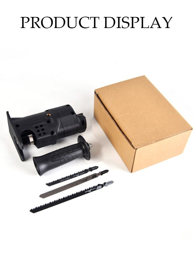 DUNISO Reciprocating Saw Adapter, Electric Drill To Reciprocating Saw Adapter With 3 Replaceable Saw Blades, Electric Drill Conversion Tool Electric Saw Converter For Wood, Metal, Plastic, Bone, Leather, Hand Drill To Electric Saw, Saber Saw To Reciprocating Saw Electric Woodworking Handheld Multi-Function Conversion Head  - Image 5