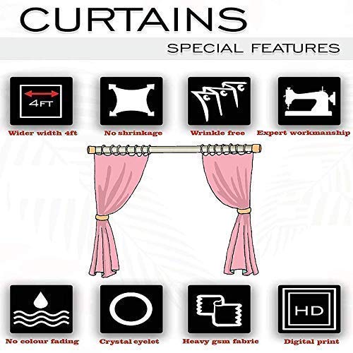 Parda Sansar Polyster Solid Long Crush Plain Window Curtains 5 Feet BlackSet Of 2 LightFiltering - Image 5