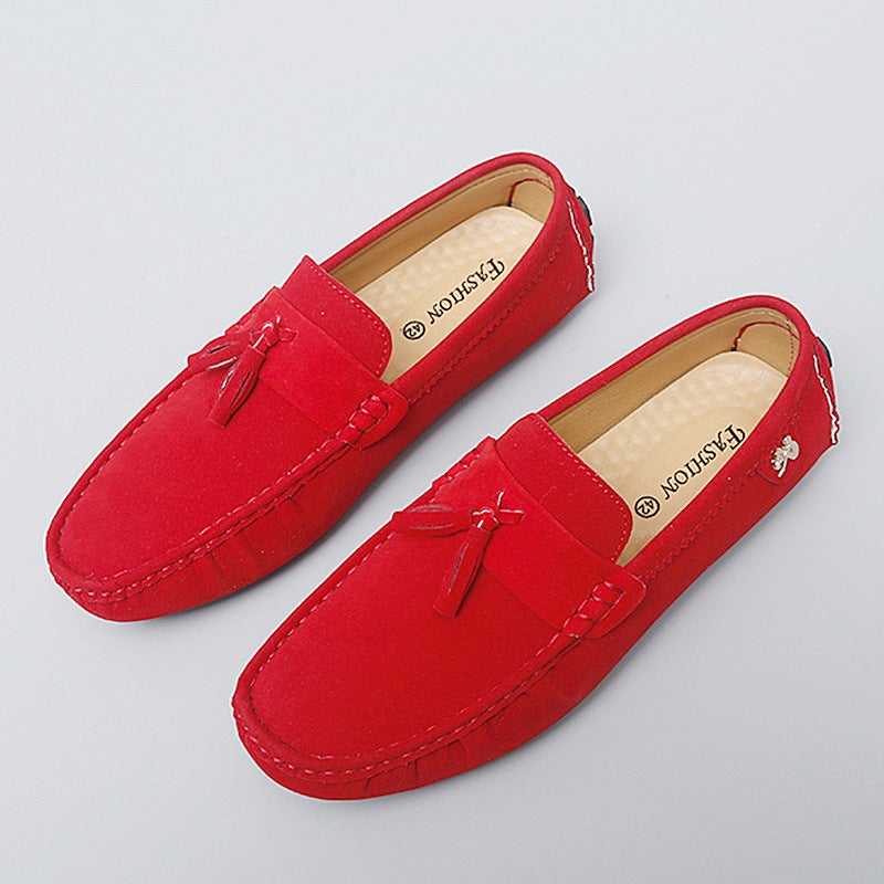 Couple Style Suede Leather Tassel Slip-On Shoes, Lightweight Slip-On Loafers, Large Size Casual Men'S Shoes - Image 4