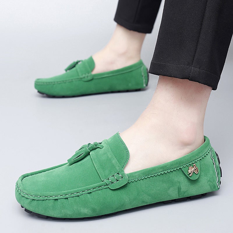 Couple Style Suede Leather Tassel Slip-On Shoes, Lightweight Slip-On Loafers, Large Size Casual Men'S Shoes - Image 3