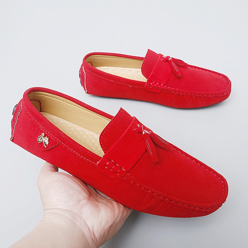 Couple Style Suede Leather Tassel Slip-On Shoes, Lightweight Slip-On Loafers, Large Size Casual Men'S Shoes - Image 2
