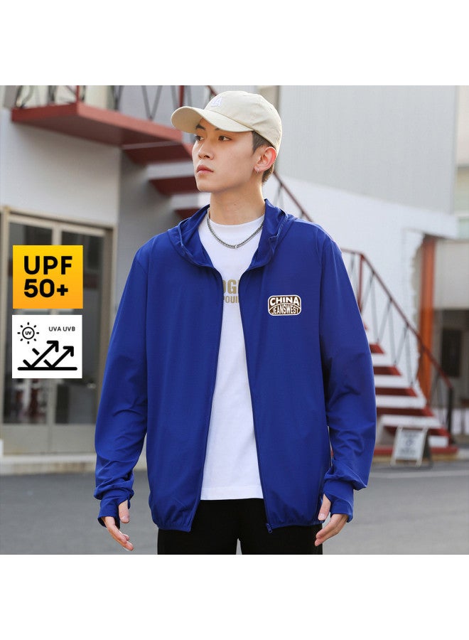 Jeanswest Summer Lightweight Outdoor Uv Protection Printed Sun Hoodie For Men, Youth Sports Fashion Casual Jacket - Image 2