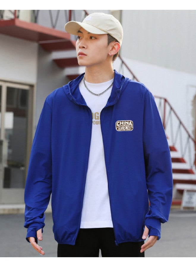 Jeanswest Summer Lightweight Outdoor Uv Protection Printed Sun Hoodie For Men, Youth Sports Fashion Casual Jacket - Image 1