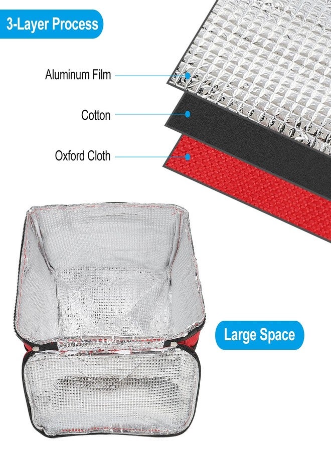 باتيكيل صندوق غداء باتيكيل للنساء/الرجال، حقيبة غداء معزولة ومبردة، حقيبة حمل حرارية، حاوية غداء قابلة لإعادة الاستخدام، 9.4 × 6.7 × 10.2 بوصة، للعمل والنزهات والأنشطة الخارجية، أحمر - Image 4