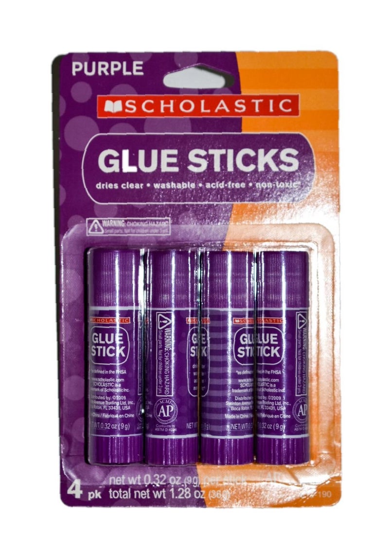 Scholastic Purple Glue Sticks-- Pack of 4 Sticks - Image 2