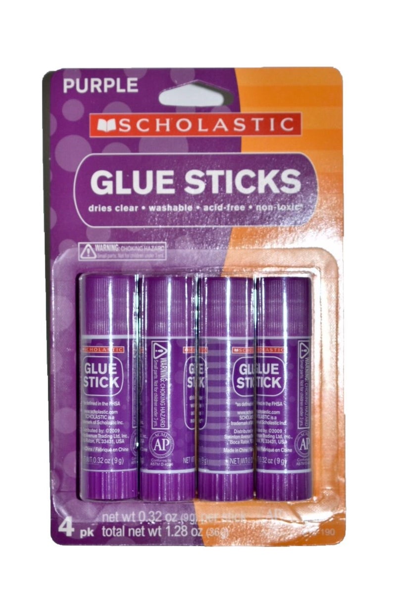 Scholastic Purple Glue Sticks-- Pack of 4 Sticks - Image 4