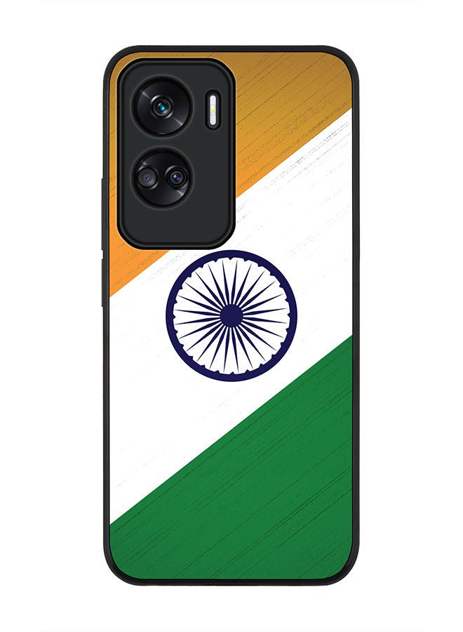 Stylizedd Rugged Black edge case for Honor 90 Lite  5G  Honor X50i 5G, Slim fit Soft Case Flexible Rubber Edges Anti Drop TPU Gel Thin Cover -  Flag Of India - Image 1