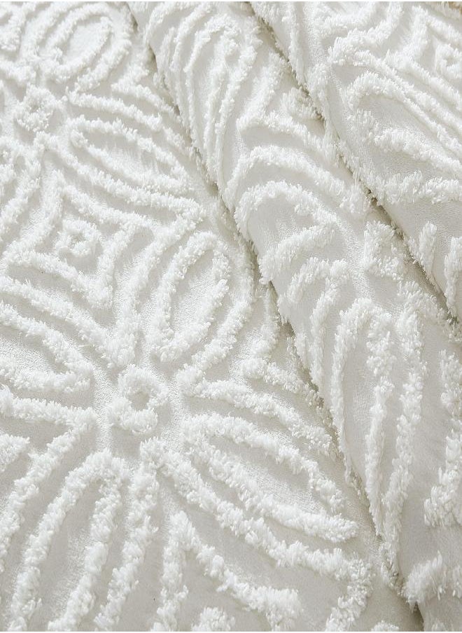 Beatrice Home Fashions - Beatrice Home Fashions Wedding Ring Chenille Bedspread, Queen, Ivory - Image 1