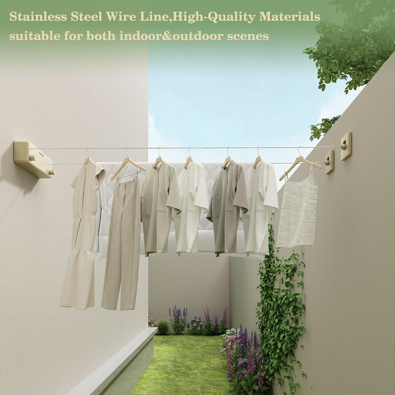Danpoo Danpro Retractable Clothesline, 2x13.8ft Designer Drying Line for Luxury Bedroom/Closet, Seamless Blending with Modern Interiors(Gold) - Image 3
