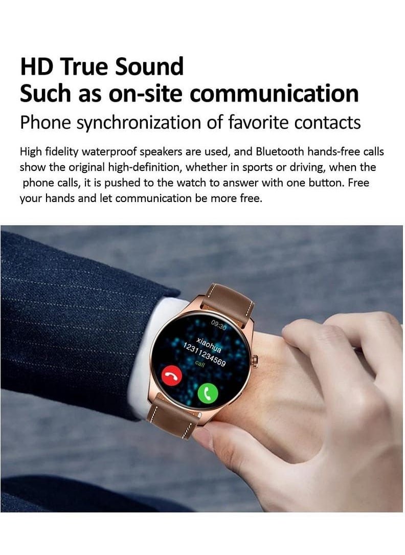 HK4 Hero AMOLED Smart Watch Men LTPO Screen 2.5D Amplitude 1.5 Inch GPS Trajectory Chat GPT APP Compass NFC Bluetooth Call 46mm Wireless Charger Gold