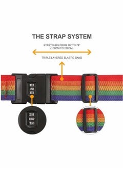 SYOSI Luggage Straps, Adjustable Luggage Straps with Combination Lock and Luggage Tag Slot, Suitcase Belts for Travel  - Image 4