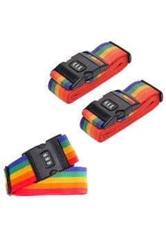 SYOSI Luggage Straps, Adjustable Luggage Straps with Combination Lock and Luggage Tag Slot, Suitcase Belts for Travel  - Image 1