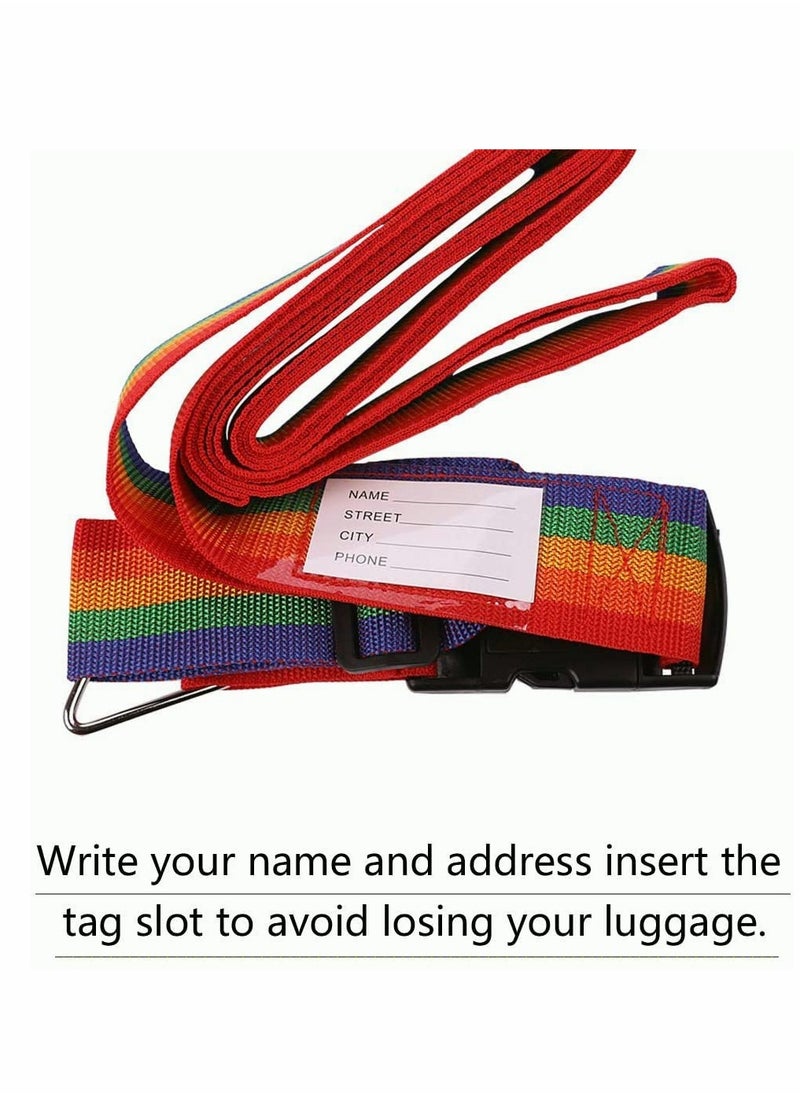 Luggage Straps, Adjustable Luggage Straps with Combination Lock and Luggage Tag Slot, Suitcase Belts for Travel