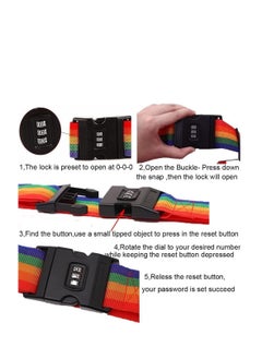 SYOSI Luggage Straps, Adjustable Luggage Straps with Combination Lock and Luggage Tag Slot, Suitcase Belts for Travel  - Image 2