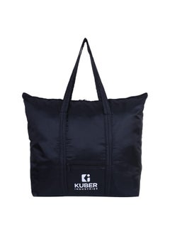 Kuber Industries Kuber Industries Shopping Bag|Folding Travel Bag|Polyester Shopping Bag for Grocery|Carrying Bag With Front Small Pocket (Black)  - Image 2