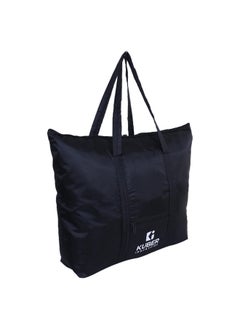 Kuber Industries Kuber Industries Shopping Bag|Folding Travel Bag|Polyester Shopping Bag for Grocery|Carrying Bag With Front Small Pocket (Black)  - Image 1