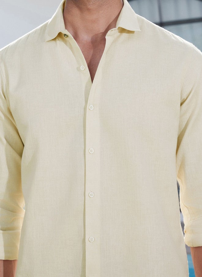 Zeyo Men Relaxed Casual Shirt in Beige - Image 2