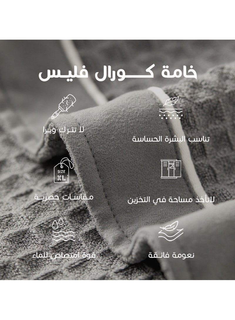ريفي منشفة استحمام وافل رمادي كبير جدا - Image 3