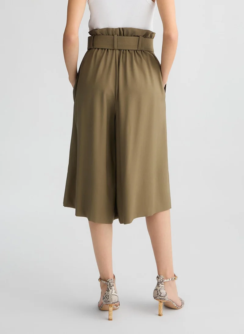 Liu Jo Green Bermuda shorts with belt