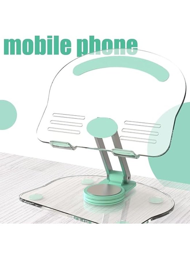 حامل تابلت أكريليك K11 | حامل تابلت شفاف قابل للطي والدوران 360 درجة بتصميم عصري ومتعدد الأغراض مانع للانزلاق للأجهزة اللوحية والهواتف المحمولة (أخضر) - Image 4