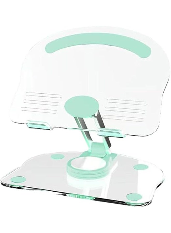 حامل تابلت أكريليك K11 | حامل تابلت شفاف قابل للطي والدوران 360 درجة بتصميم عصري ومتعدد الأغراض مانع للانزلاق للأجهزة اللوحية والهواتف المحمولة (أخضر) - Image 1