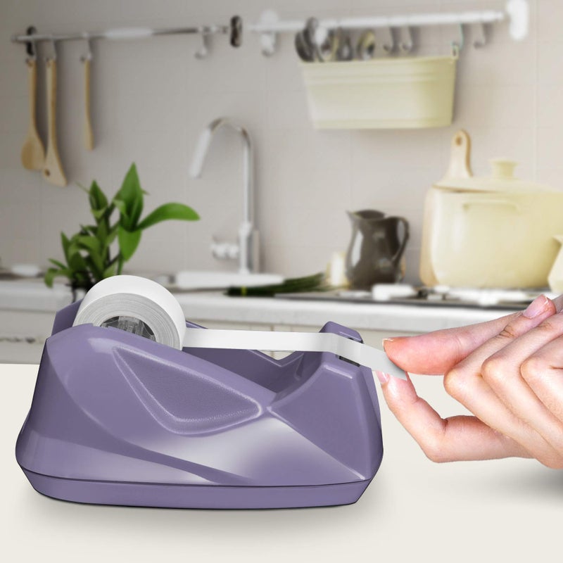 Acrimet Premium Desktop Tape Dispenser, Plastic, Non-Skid Base (Heavy Duty) (Purple Color) - Image 4