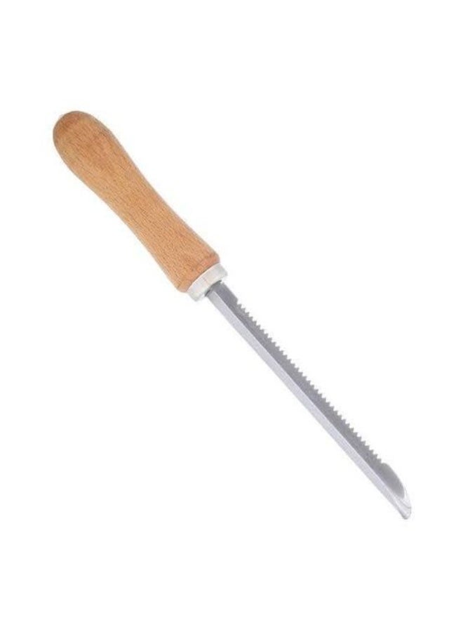This practical vegetable corer is made from durable stainless steel with a comfortable wooden handle that provides better control during use. It is specially designed for easily coring vegetables when preparing stuffed dishes. - Image 1